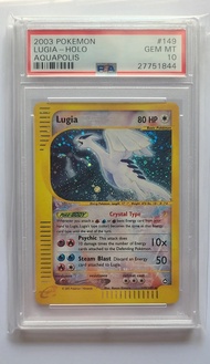 Thẻ PSA10 2003 Pokemon Crystal Lugia Aquapolis Holo 149/147 Secret Rare w holo Swirl 1459 d7 NF4 1-3