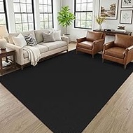 KOZYFLY 6'x9' Washable Area Rug, Black/Dark Grey
