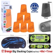 [Ready Stock] 12pcs Orange Colour Speed Stack Cups, Sport Stacking Cups (2nd, 3rd or 4th Generation)