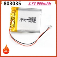 900mAh 3.7V 803035 Lipo Battery Rechargeable for MP3 GPS DVD Bluetooth Recorder Camera Led Light Sma