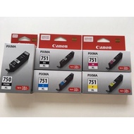 Canon Cartridge 750XL 751XL (Genuine) PGI-750XL PGBK CLI-751XL Black Cyan Yellow Magenta 750 751 IP7