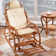 ST-🚢Rattan Craftsman Rattan Chair Rattan Rocking Chair Leisure Chair Balcony Wooden Ball Rattan Rocking Chair Elderly Re