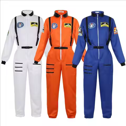 Astronaut Costume Kids Adults Space Suit Men Women Couple Costumes Role Play Carnival Zipper Jumpsui