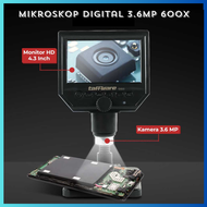 COD Taffware Mikroskop Digital 3.6MP 600X with Monitor and Fleksibel Stand - Mikroskop buat servis h