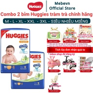 Combo of 2 genuine Huggies tea tree diapers Huggies tea tree diapers super many pieces size M/L/XL/X