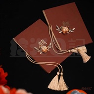 [Wedding Creative Vow Card] Chinese Wedding Wine Red Pomegranate Flower Bride and Groom Wedding Reci