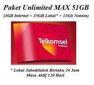 Kartu Perdana Telkomsel Unlimited MAX 70GB (Reguler 24Jam)