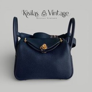 Hermes Lindy mini 午夜藍金扣