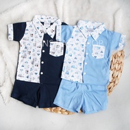 DUCK DUCK Short Sleeve Baby Clothes Set - Car Motif