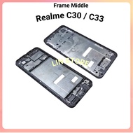Original Frame REALME C30 / REALME C33 Black Middle Case Middle Bone Lcd Holder