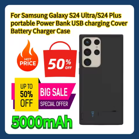 For Samsung Galaxy S24 Ultra/S24 Plus portable Power Bank USB charging Cover Battery Charger Case 50