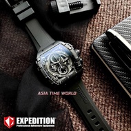 [Original] Expedition E6782 MCRIPBA Tonneau Chronograph Men's Watch Black FKM Rubber Strap