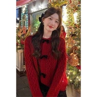 Bow Knot Sweater Jacket - Casual Retro Women’s Knit Outerwear