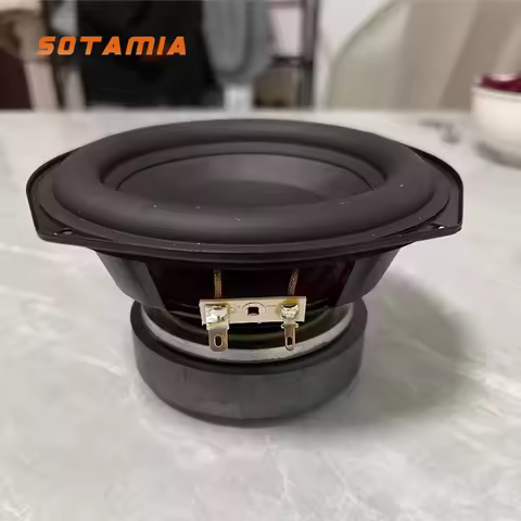 SOTAMIA 1Pcs 5.25 Inch Subwoofer 4 Ohm 80W HIFI Long Stroke Rubber Edge Desktop Bookshelf DIY Harman