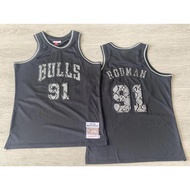 Men's Snake Skin Dennis Rodman Mitchell and Ness 1997-98 Hardwood Classic Shirt Sports Basketball Sh