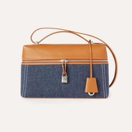 Nb nb nb LP Lunch Box Bag Stitching Denim Canvas Bag All-Match Portable Small Bag Female Niche Box B
