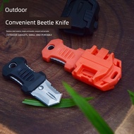 Outdoor Portable Mini Knife with Beetle EDC Portable Tool Webbing Buckle Pocket Knife to Send Rope