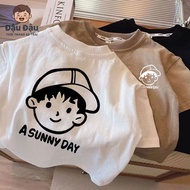 Boys and Girls Boy T-Shirt "A SUNNY DAY" - High Quality Cotton Children's T-Shirt Dau Dau Shop