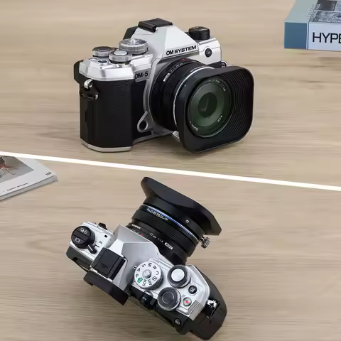 Haoge LH-F48B Square Metal Lens Hood Shade for Olympus M.ZUIKO Digital 17mm f1.8 Lens replace LH-48B