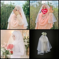 PUTIH (ANINAS) Veil Bridal veil tunang veil simple veil Marriage veil White veil