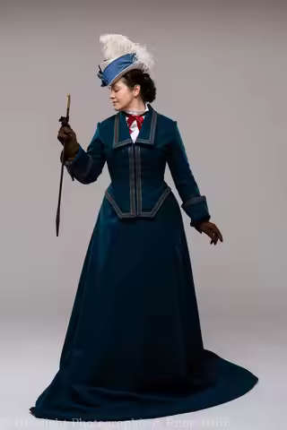 1878s Hunting Dress Cosplay Women Victorian Edwardian Lady Dress Riding Habit Regency Costume Dress