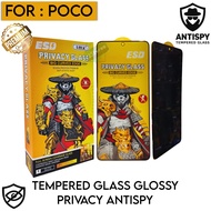 TEMPERED GLASS ESD PANDA ANTISPY PRIVACY FOR TYPE poco M6 poco M6 PRO poco X6 poco X6 PRO poco F6 po