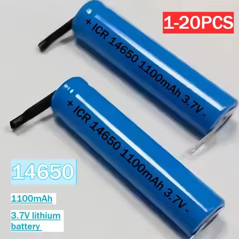 14650 Battery 3.7V 1100mAh Rechargeable Lithium Battery with Solder Tabs for Watch Flashlight Walkie