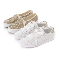 KEDS2021 new leather white shoes stitching shoes thick-soled platform shoes wedding shiny shoes a pedal lazy shoes strong
