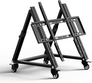 Rolling TV Stand, Low Height Mobile TV Stand with Wheel for 26-65 inch TV, Hight Adjustable, 36° -68