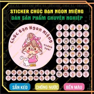 COMBO of 50 stickers wish you delicious, thank you, waterproof (SP87)