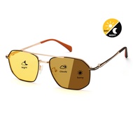 Cyxus Polarized night vision photochromic sunglasses, double bridge, unisex for driving, lenses: TAC