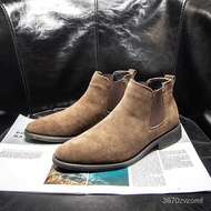 ZZChelsea Boots Men's Autumn Leather Shoes High-Top Dr. Martens Boots Mid-Top Retro Men's Leather Boots British Style S