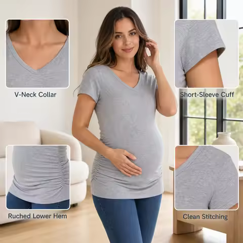 Big Size Summer Maternity Clothes Soft Short Sleeve Tops Pregnant T-shirt Pregnancy Clothes Tees for
