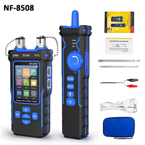 NOYAFA NF-8508 Network Cable Tester PoE Checker belt Optical Power Meter LCD Display Measure Length 