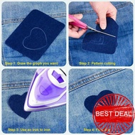 5 Color Diy Iron On Denim Fabric Patches For Clothing Jeans Repair Y0f7