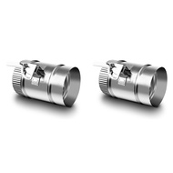 2pcs 4Inch HVAC Duct Manual Volume Damper with Sleeve Galvanized Adjustable Air Flow Duct HVACAir Ba
