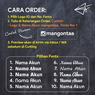 STICKER CUTTING PAKET NAMA DAN LOGO AKUN IG