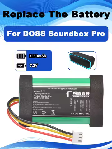 7.4V 3350mAh Replacement Speaker Battery For Doss Soundbox Pro Bluetooth Speaker