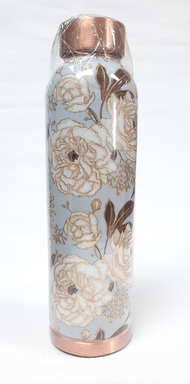 得記良品 - 印度銅壺 900ml (白花+ Laser 雕刻壺蓋) 養生印度銅器