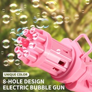 Automatic Gatling Bubble Guns Toy 8-Holes Electric Bubble Machine For Outdoor Summer Children Toys B