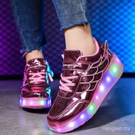 Children Runaway Shoes Student Roller Skate Shoes Girls Shoes Double Wheel Deformation Boys Skate Sk