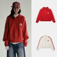 [SIIS] Red Top Clothes Knitted Jacket BADBLOOD American European Sweater Popular Sweet Spicy Style W