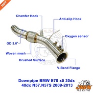 JKVK RACING  3.0'' Stainless Steel 304 N57 N57S Downpipe For E70 x5 30dx 40dx 2009-2013