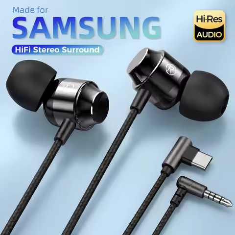 Gaming Wired Headphones Type C 9d HiFi Heavy Bass in Ear Earphones Digital Chip Earbuds For Samsung 
