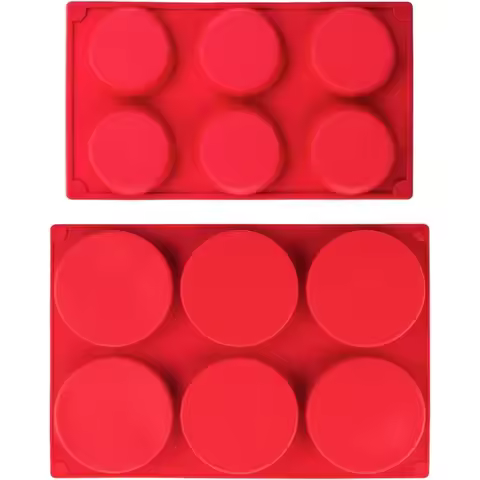 Silicone Round Baking Molds for 3 Inch and 4 Inch Round Disc Pan for Cake Muffin Top Bun, Custard, T