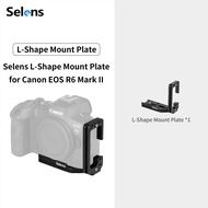 Selens แผ่นยึดตั้งกล้องแบบครอบเต็มกล้องสำหรับ Canon EOS R6 Mark II L-Shape ที่ยึดสายเคเบิล HDMI