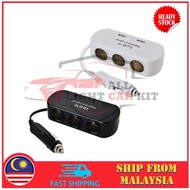 TRIPLE CAR CHARGER Triple Socket Black DC12V/24V With USB DC5V SAFETY