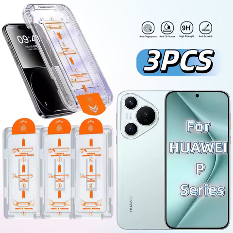 3-Pack High-Definition Tempered Glass Screen Protector for Huawei P30/P40/P50/P50E/P70, 9H Hardness.