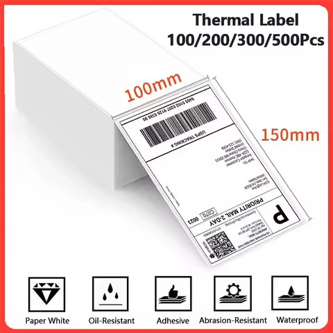 4x6 Inch Thermal Shipping Label Paper 100/200/300/500PCS Adhesive Paper For Express Waybill DHL UPS 