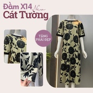 Đầm thiết kế mát mịn co dãn nhẹ quà tặng bà tặng mẹ đầm X14 - Thời trang Cát Tường
